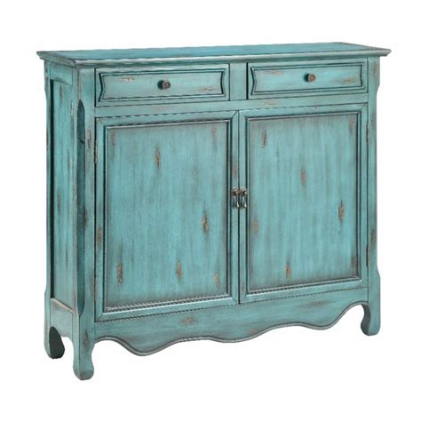Distressed Blue Accent Cabinet Everything Turquoise