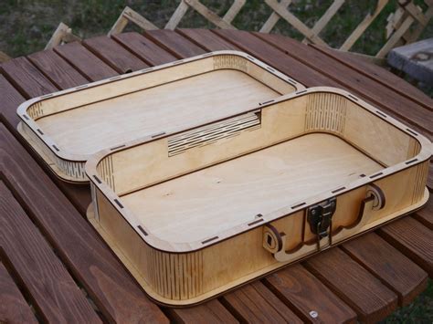 Wooden Suitcase Etsy