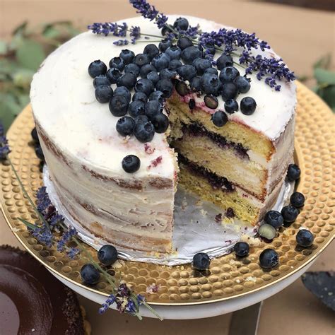 First Time Blueberry Naked Cake With Alternating Jam Lemon Curd