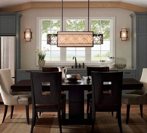 Some believe that ceiling height has no bearing on the relative placement of the light fixture and that the distance between the fixture and the table should remain between 30 and 34 inches. Farmhouse Dining Light Dining Chandelier Light Over ...