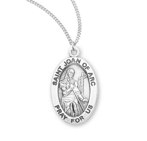 Patron Saint Joan Of Arc Oval Sterling Silver Medal Buy Religious