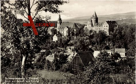 Schwarzenberg Im Erzgebirge Panoramablick Auf Schloß Und Kirche Xl