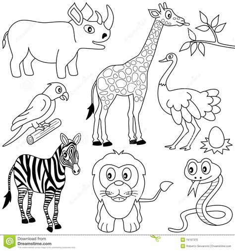 Maybe you would like to learn more about one of these? Coloring African Animals 1 Stock Photo - Image: 16167370