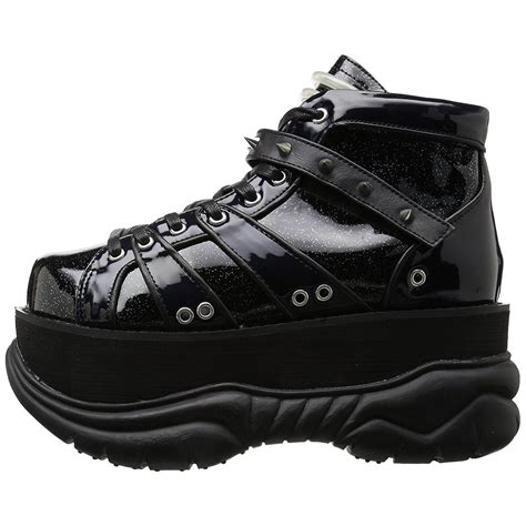 Black Leatherette 75 Cm Neptune 100 Platform Mens Gothic Shoes