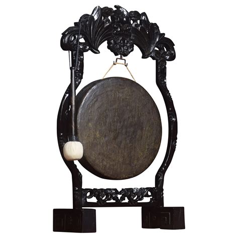 Chinese Gong On Carved Hardwood Stand At 1stdibs