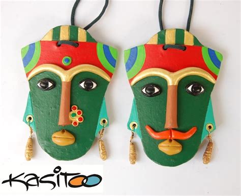 Terracotta Wall Hanging Masks By Kasitoo Diy Jewelry Set Clay Crafts
