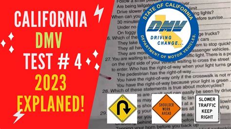 Californiaca Dmv Driving Test Set 4 Actual Test Questions 2023 And