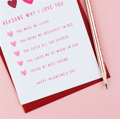 'five Reasons Why I Love You' Card By Kimberley Rose ...
