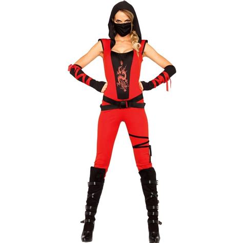 Red Ninja Costume Women Assasin Scostumes