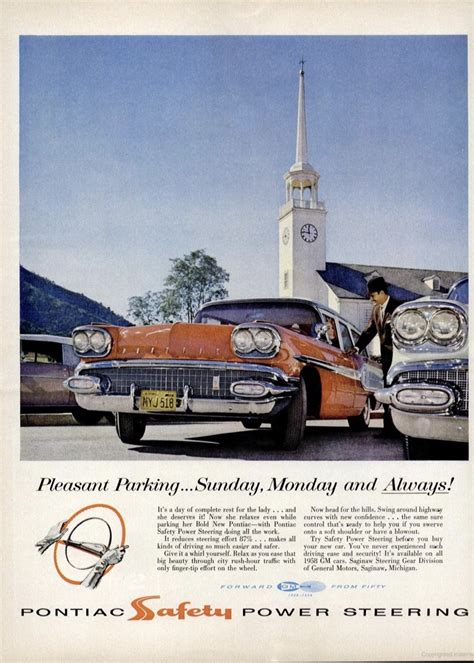 Vintage Ads On Tumblr 1958 Pontiac Power Steering Ad
