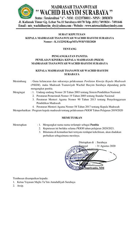 Contoh Sk Pengangkatan Plt Kepala Sekolah - IMAGESEE