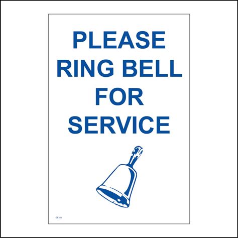 Ge181 Bp Please Ring Bell For Service Sign Assistance Help Etsy