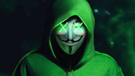 Green Hoodie Anonymus Mask 4k Hd Artist 4k Wallpapers