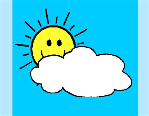 Sol Y Nubes Dibujo Nube De Dibujos Animados Y Sol Fotografía De