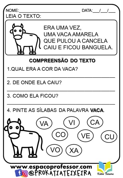 Atividade Português 1º Ano Alfabetização Para Imprimir