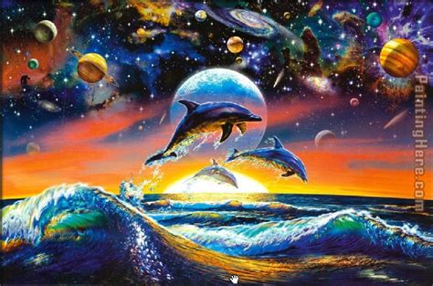 Sea Life Dolphin Universe Painting Anysize 50 Off