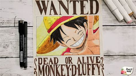 Drawing Wanted Poster Of Luffy From One Piece Speed Drawing Just