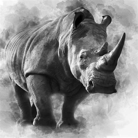 Rhinoceros Canvas Art Rhino Wall Decor Rhino Print Rhino Etsy