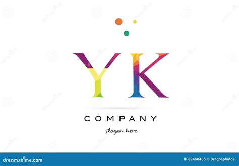 yk y k creative rainbow colors alphabet letter logo icon stock vector illustration of typeface