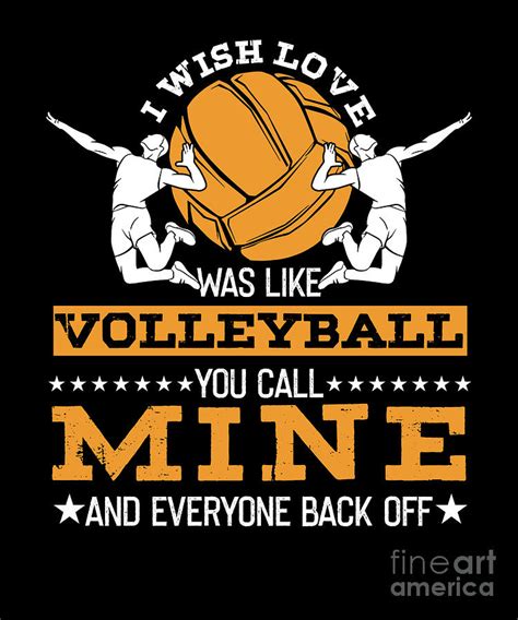 I Wish Love Was Like Volleyball Funny Quote T Digital Art By Thomas
