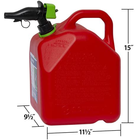 Scepter 5 Gallon Smart Control Easy To Pour Gas Can Fr1g501 Red