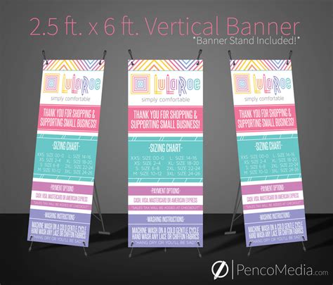 Printed Vertical Lularoe Banner Stand Included Great By Pencomedia