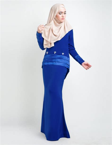 All the pieces are limited and specially designed for you. Baju Kurung Moden Anessa Royal Blue - LovelySuri.com