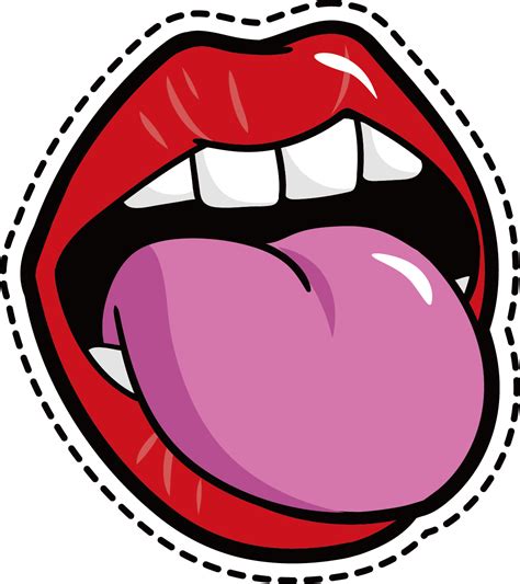 Mouth Cartoon Tongue Cartoon Mouth Tongue Material Png Download