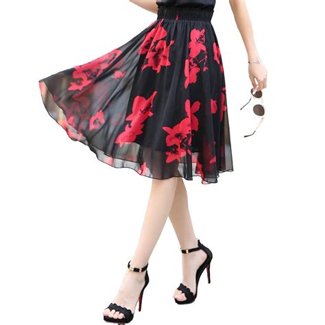 Amberheard 2019 Summer Korean Women Wrap Skirt Sexy High Waist Print Large Pendulum Tulle Skirt