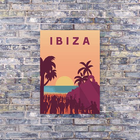 Ibiza Travel Poster Framed Or Unframed Modern Minimal Etsy