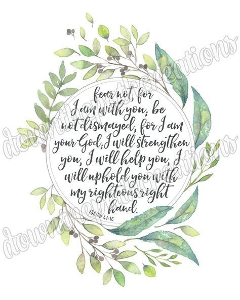 Isaiah 4110 Printable Fear Not For I Am With You Print Etsy