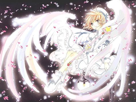 Kinomoto Sakura Pretty Sakura Wings Dress Wand Angel Cute Card