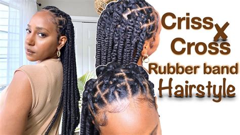Criss Cross Rubber Band Knotless Passion Twist Samsbeauty Rubber Band Hairstyles Twist
