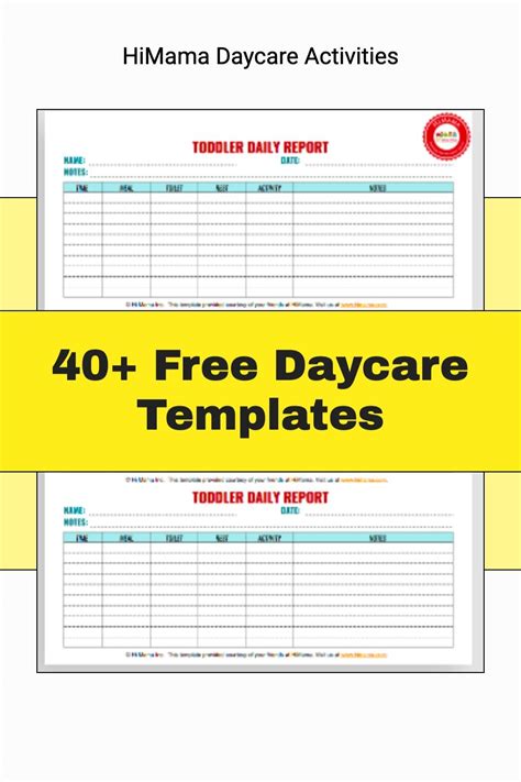 Daycare Templates Free Sheets For Childcare Centers Starting A