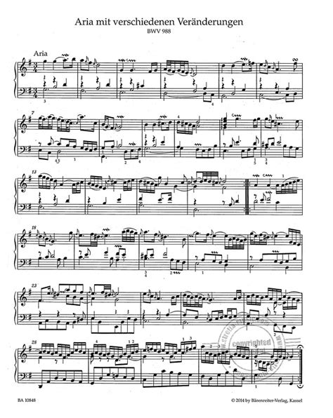 Goldberg Variations Bwv 988 From Johann Sebastian Bach Buy Now In The