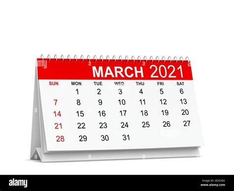 Calendario Para El Año 2021 La Semana Comienza Con El Domingo Ilustración 3d Aislada Sobre