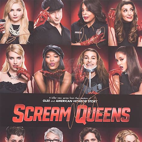 Scream Queens Tv Cast Autographed Poster