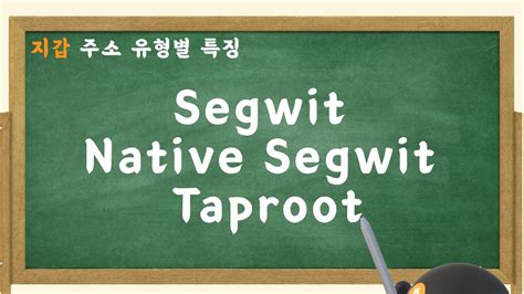 Segwit Native Segwit Taproot