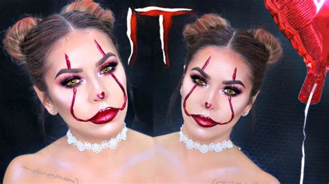 Easy Glam It Pennywise Makeup Tutorial Sexy Halloween Makeup Youtube