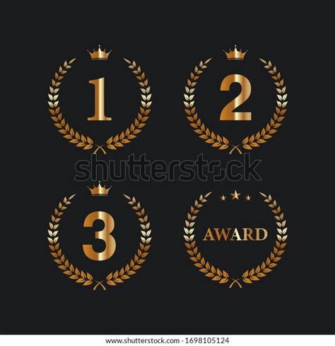 First Second Third Winner Icons Award Stock Vector Royalty Free
