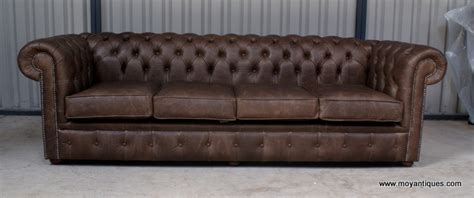 Chesterfield 4 Seat Sofa Cracked Wax Moy Antiques