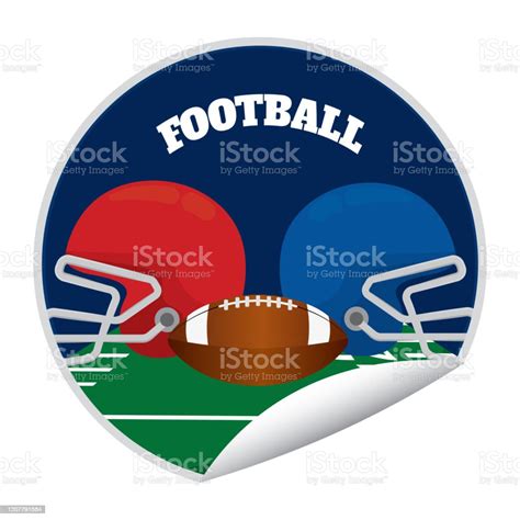 American Football Sticker Stock Illustration Download Image Now