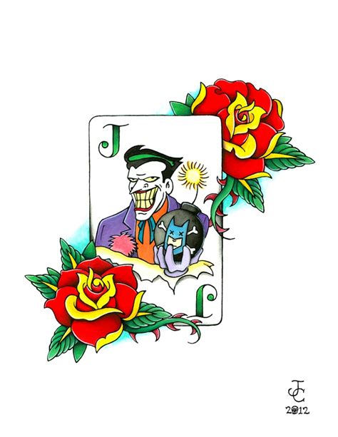Jokers Wild Batman Animated Series Homage Tattoo Design Joker Card