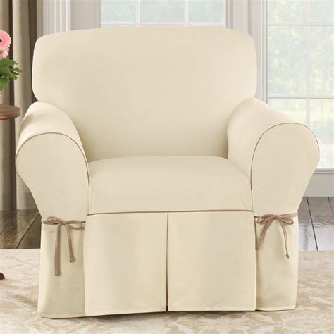 This poor little brown vinyl chair was a thrift shop find. Sure Fit Cotton Duck Arm Chair Slipcover & Reviews | Wayfair