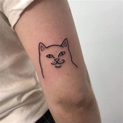 Simple Cat Outline Tattoo Designs