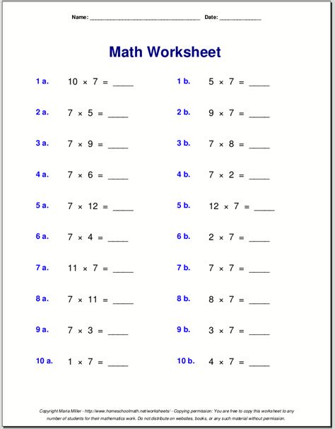 Math Worksheets In Pdf Form