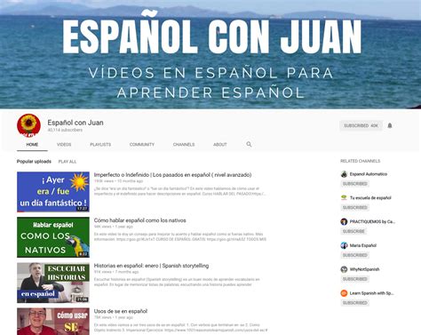 Español Con Juan Un Canal De Youtube Para Aprender Español La Página Del Español