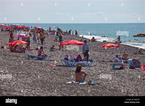 Black Sea Beach In Batumi Georgia Stock Photo Alamy