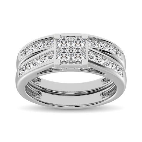 10k White Gold 1 Cttw Diamond Bridal Ring Unclaimed Diamonds