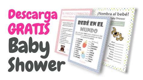 Juegos De Baby Shower Para Imprimir En Español Juegos Para Baby Shower